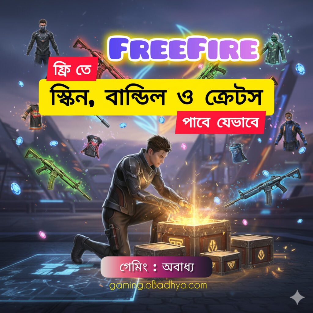 Free Fire - এ ফ্রি স্কিন, বান্ডল ও ক্রেটস পাবে যেভাবে Free Fire ফ্রি রিওয়ার্ডস গাইড